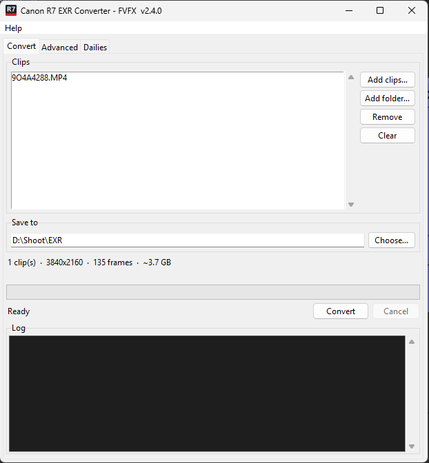 The Convert tab